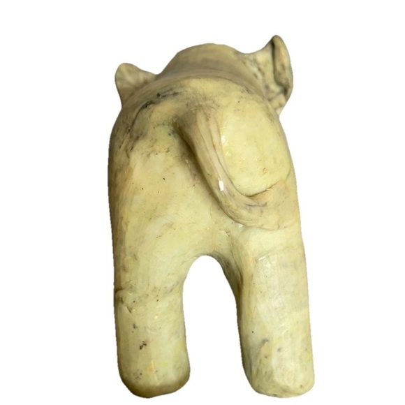 Vtg Baby Elephant Figurine Crushed Oyster Shell Trunk Up Good Luck 4" Handmade - Picture 5 of 10